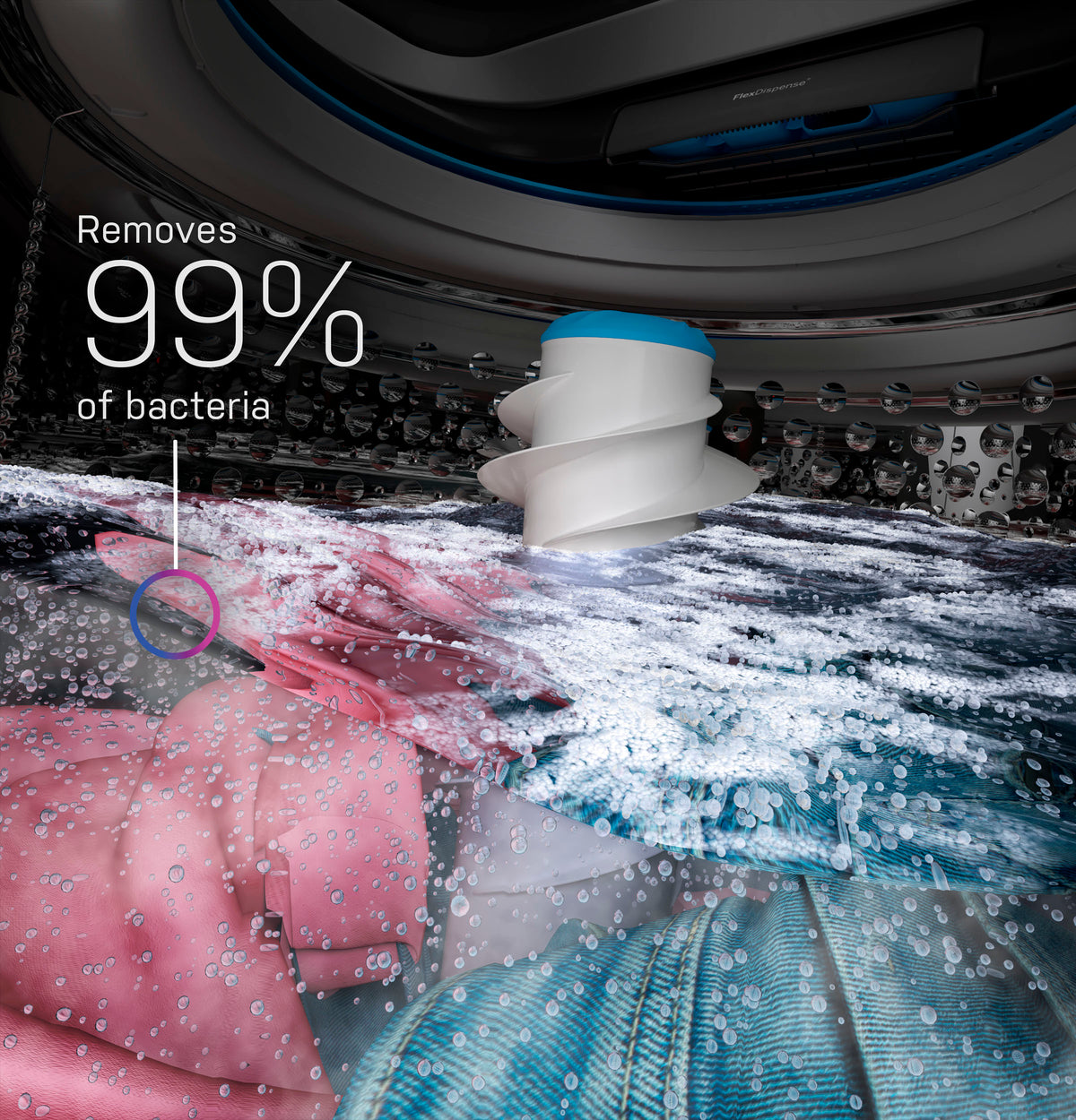 GE Profile 4.9 cu. ft. Capacity Washer with Smarter Wash Technology and FlexDispense (PTW605BPRDG)