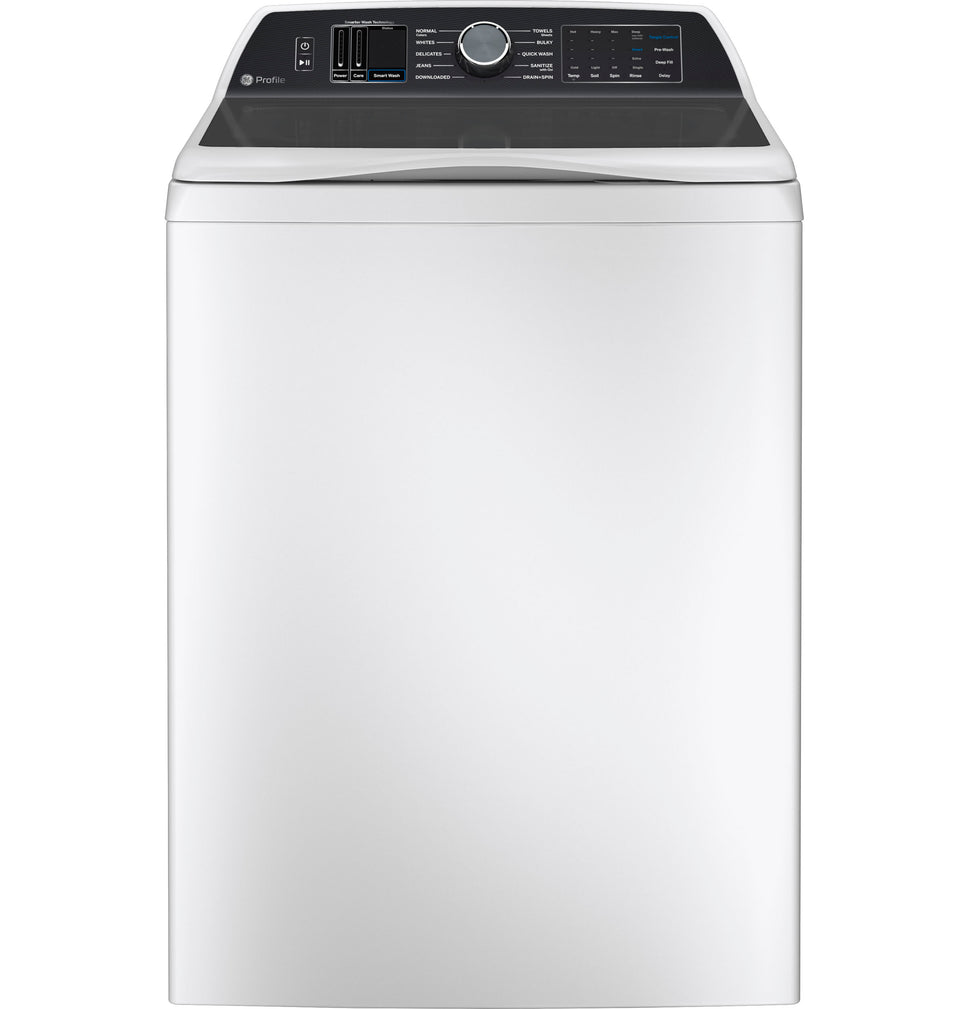 GE Profile 5.4 cu. ft. Capacity Washer with Smarter Wash Technology and FlexDispense (PTW700BSTWS)
