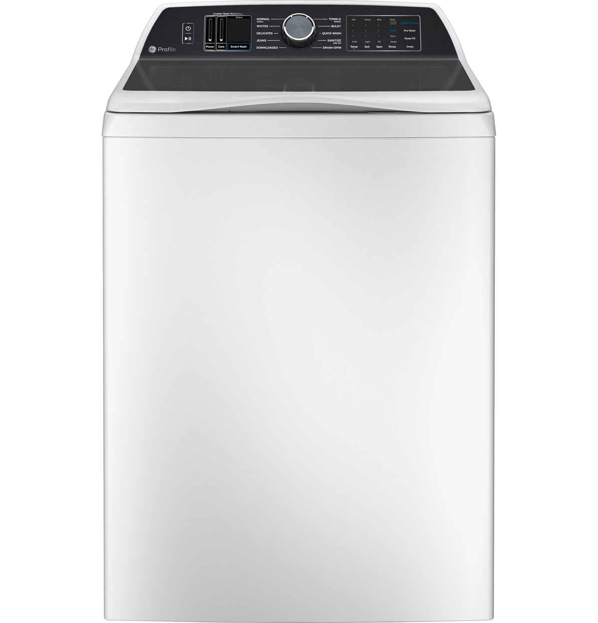 GE Profile 5.3 cu. ft. Capacity Washer with Smarter Wash Technology and FlexDispense (PTW705BSTWS)