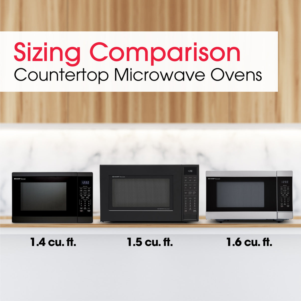 Sharp 1.4 Cu. Ft. 1100w Black Countertop Microwave Oven (SMC1461KB)