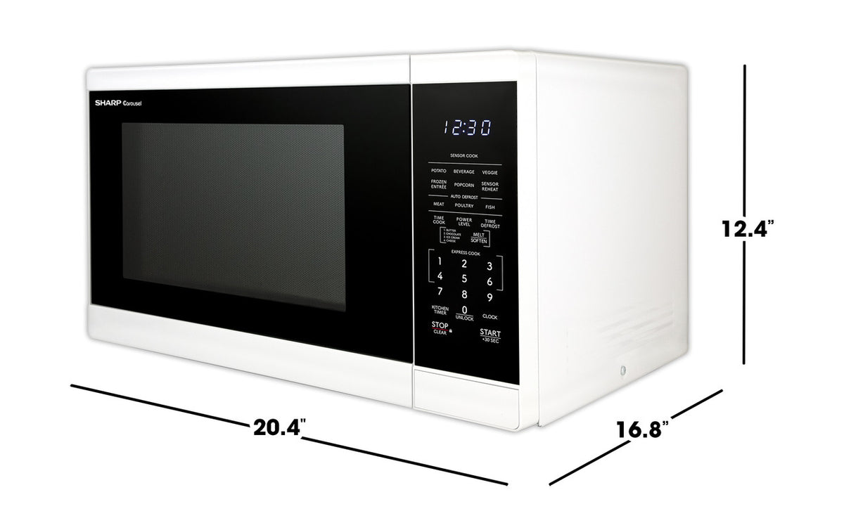 Sharp 1.4 Cu. Ft. 1100w White Countertop Microwave Oven (SMC1461KW)