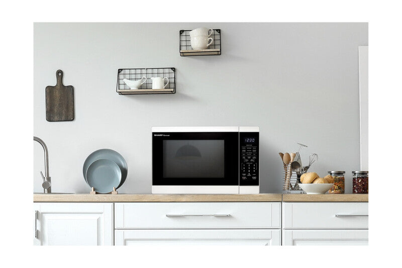 Sharp 1.4 Cu. Ft. 1100w White Countertop Microwave Oven (SMC1461KW)