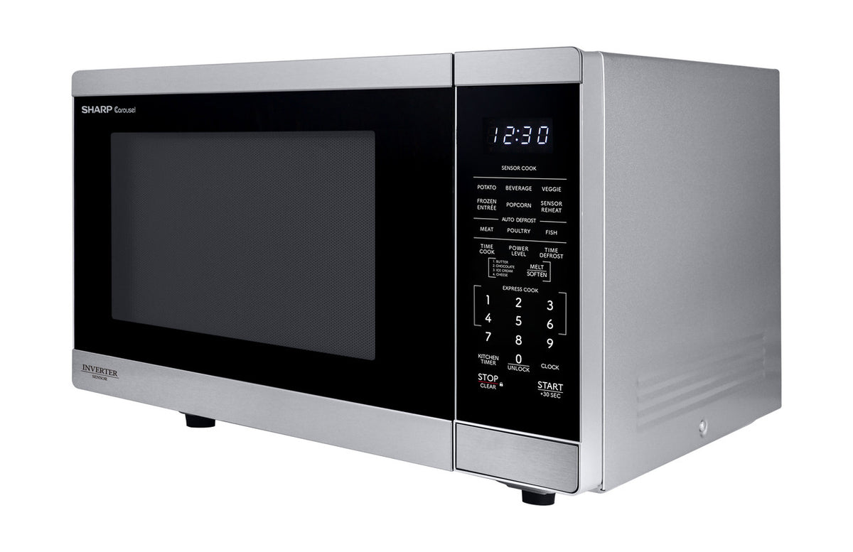 Sharp 1.4 Cu. Ft. 1100w Stainless Steel Countertop Microwave Oven With Inverter Technology (SMC1464KS)