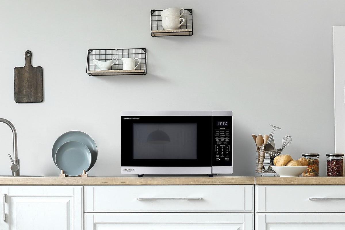 Sharp 1.4 Cu. Ft. 1100w Stainless Steel Countertop Microwave Oven With Inverter Technology (SMC1464KS)