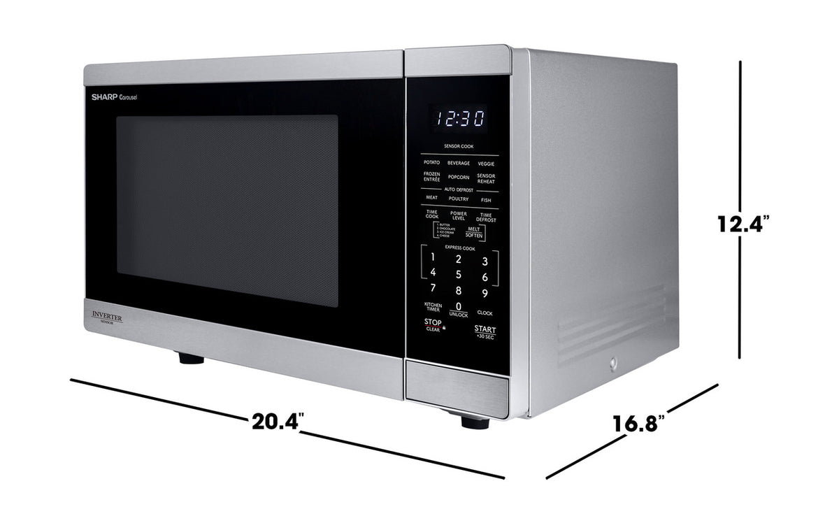 Sharp 1.4 Cu. Ft. 1100w Stainless Steel Countertop Microwave Oven With Inverter Technology (SMC1464KS)