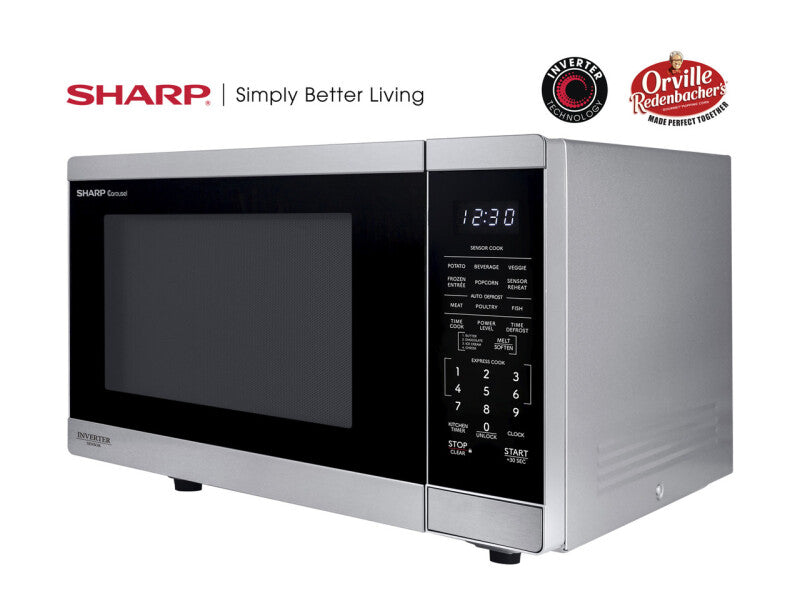 Sharp 1.4 Cu. Ft. 1100w Stainless Steel Countertop Microwave Oven With Inverter Technology (SMC1464KS)